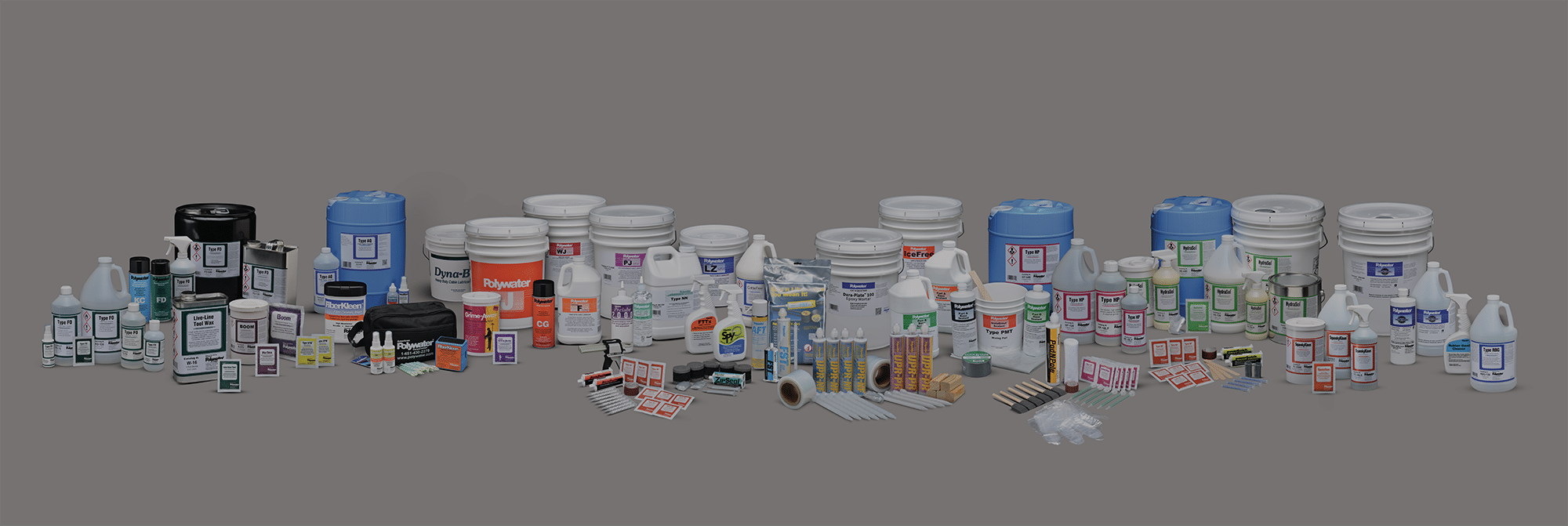 Polywater's entire product line displayed across a banner image.